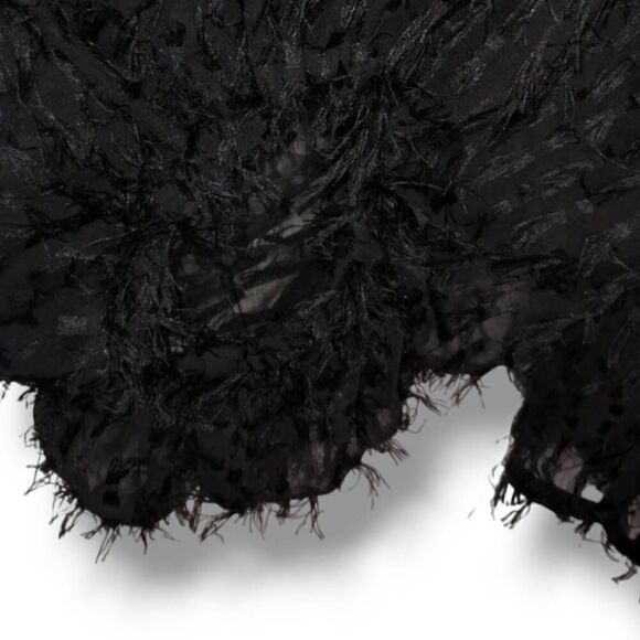 Blu Pepper Womens Sheer Top Size Small Black‎ Vneck 3/4 Sleeves Holiday Slouchy - Picture 10 of 14